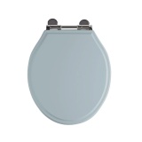 product cut image of Tavistock Matt Mineral Blue Painted Classic Soft Close Toilet Seat from above closed DC4014